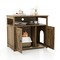 Cat Litter Box Enclosure with Double Barn Doors and Storage Shelf Ideal for Indoor Pet Use